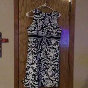 Girls black and white cotton dress